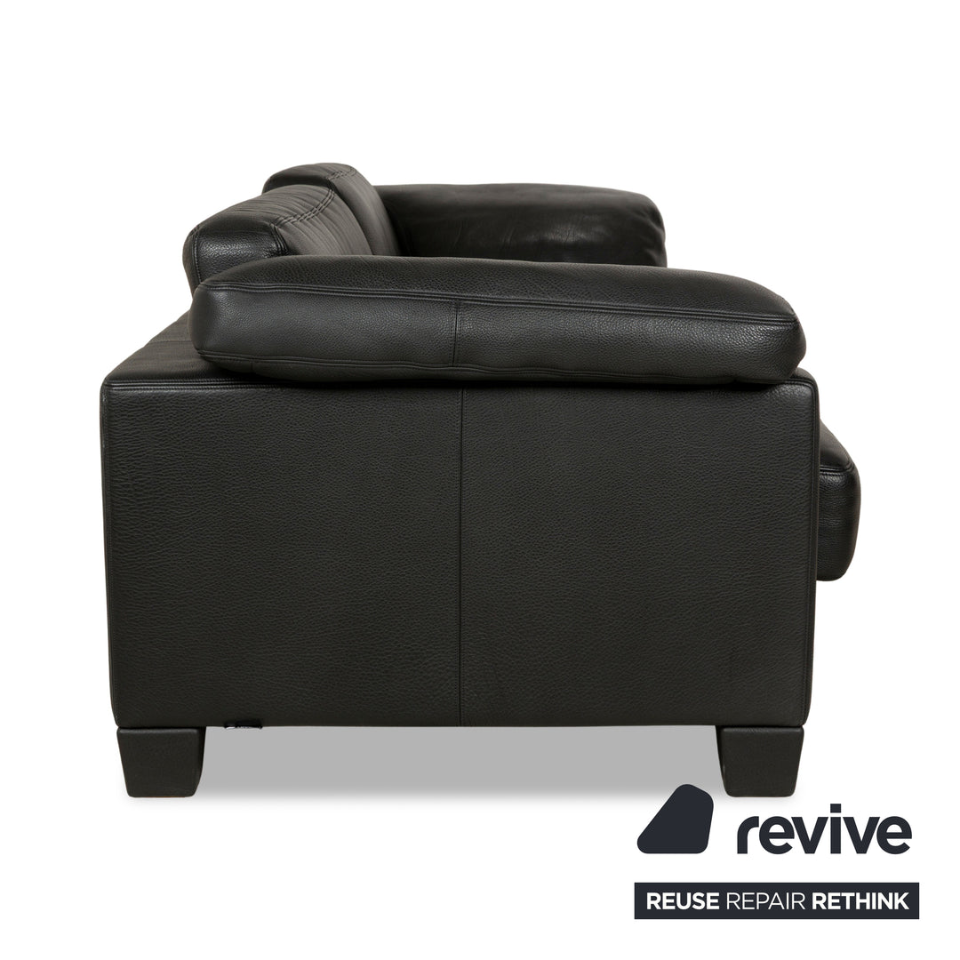 Erpo CL 100 Leder Dreisitzer Schwarz Sofa Couch