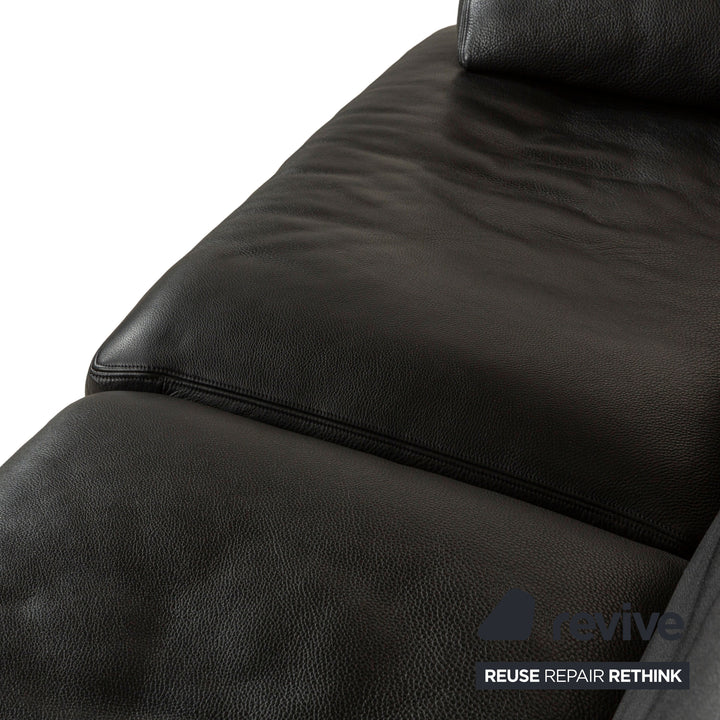 Erpo CL 100 Leder Dreisitzer Schwarz Sofa Couch