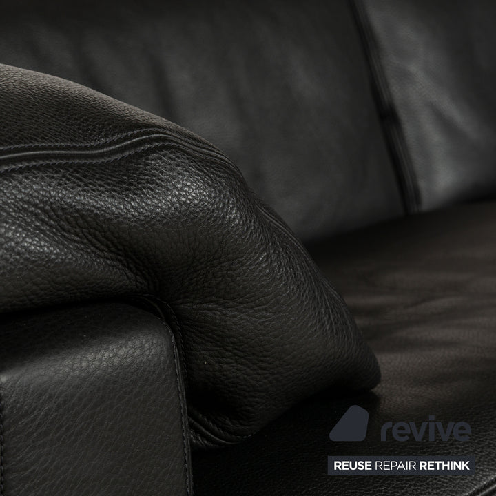 Erpo CL 100 Leder Dreisitzer Schwarz Sofa Couch