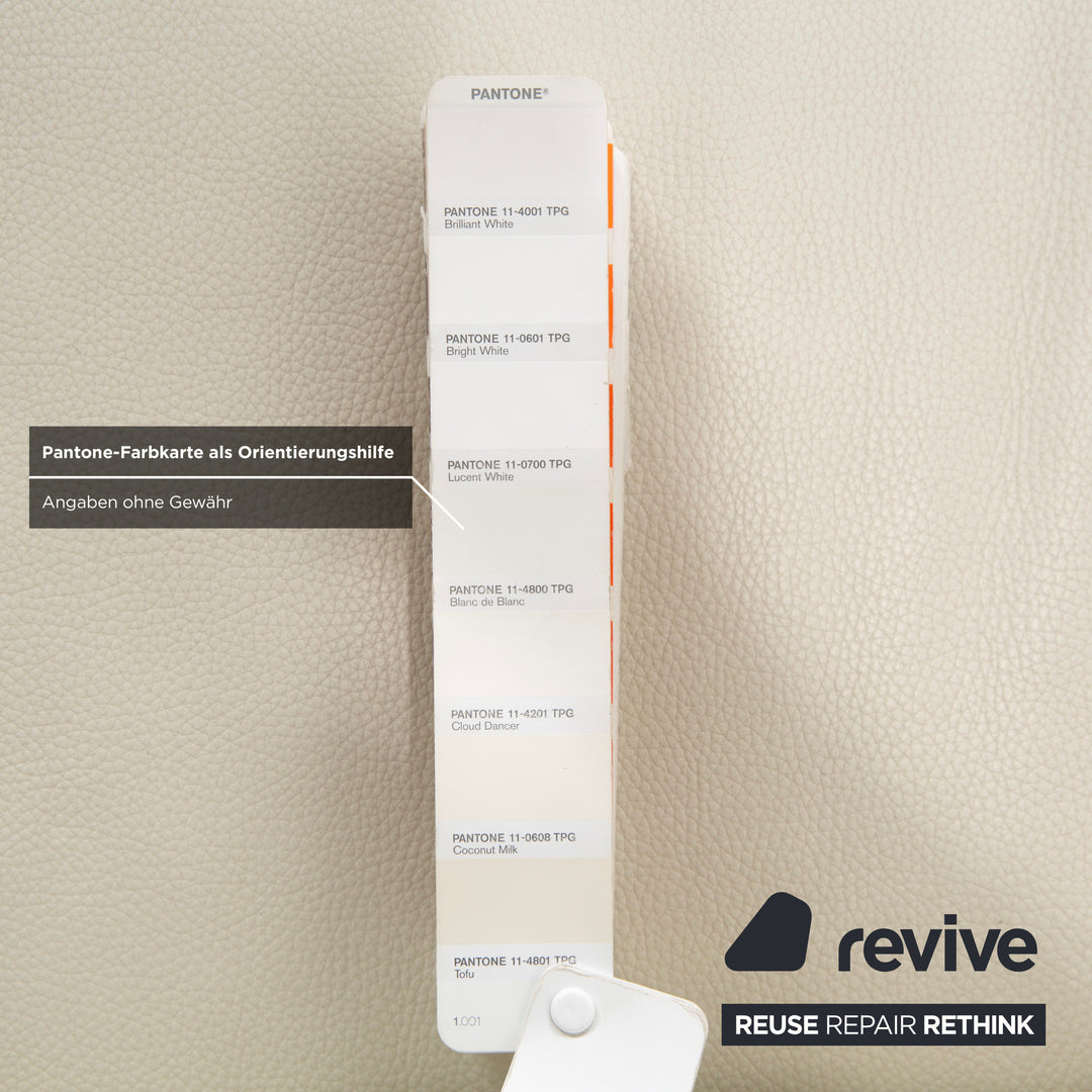 Erpo CL 100 Leder Dreisitzer Weiß Beige Creme Sofa Couch