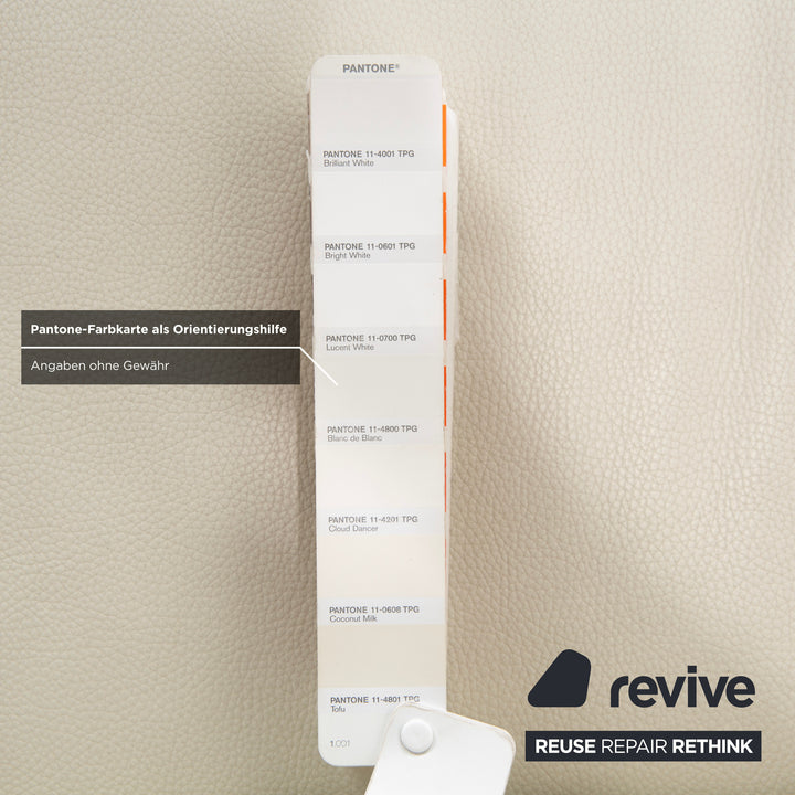 Erpo CL 100 Leder Dreisitzer Weiß Beige Creme Sofa Couch