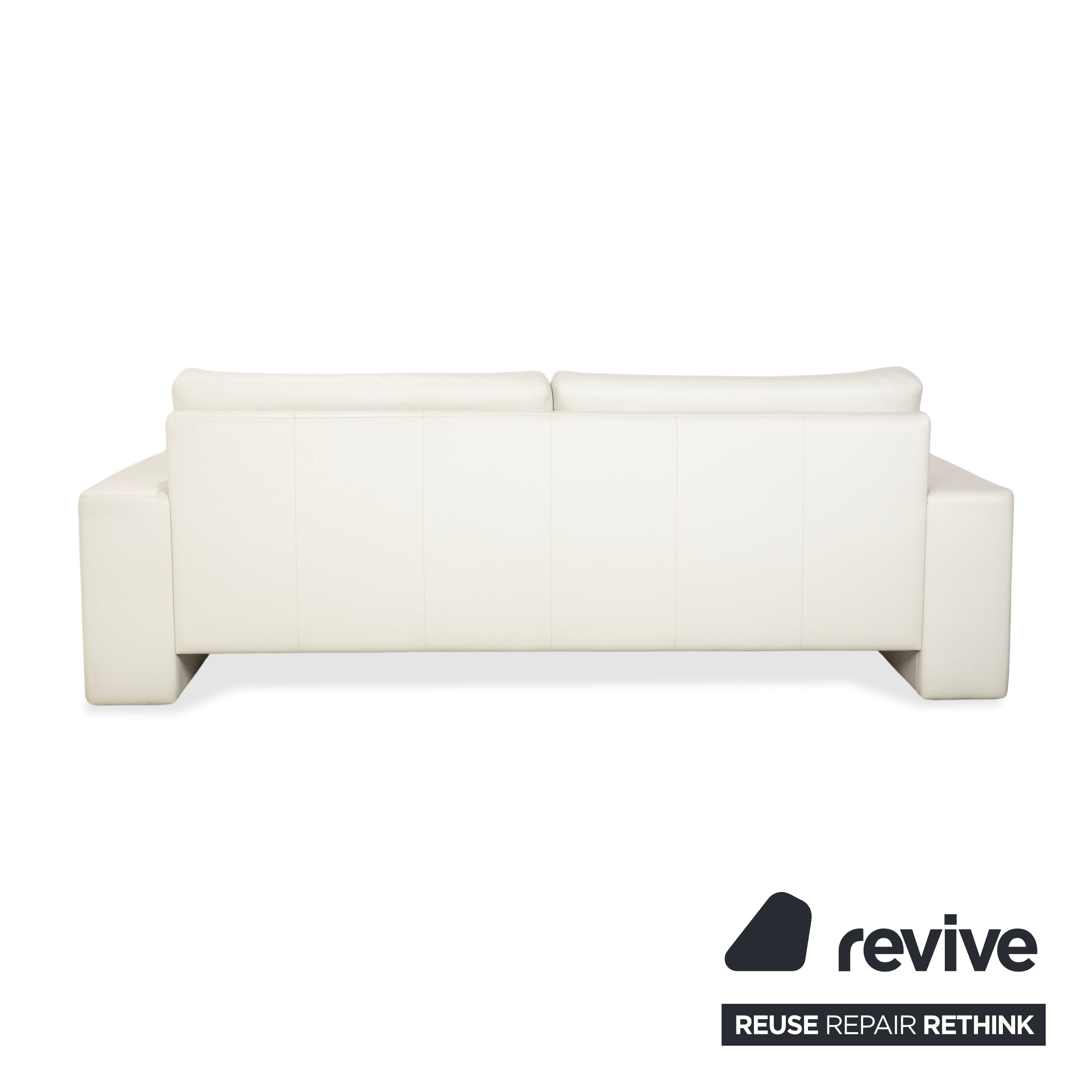 Canapé trois places en cuir Erpo CL 100, blanc beige crème
