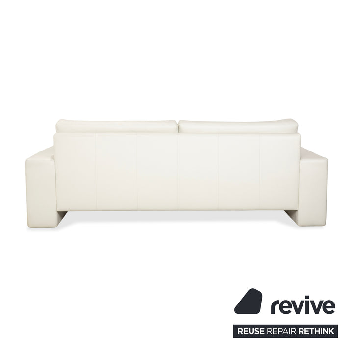 Erpo CL 100 Leder Dreisitzer Weiß Beige Creme Sofa Couch