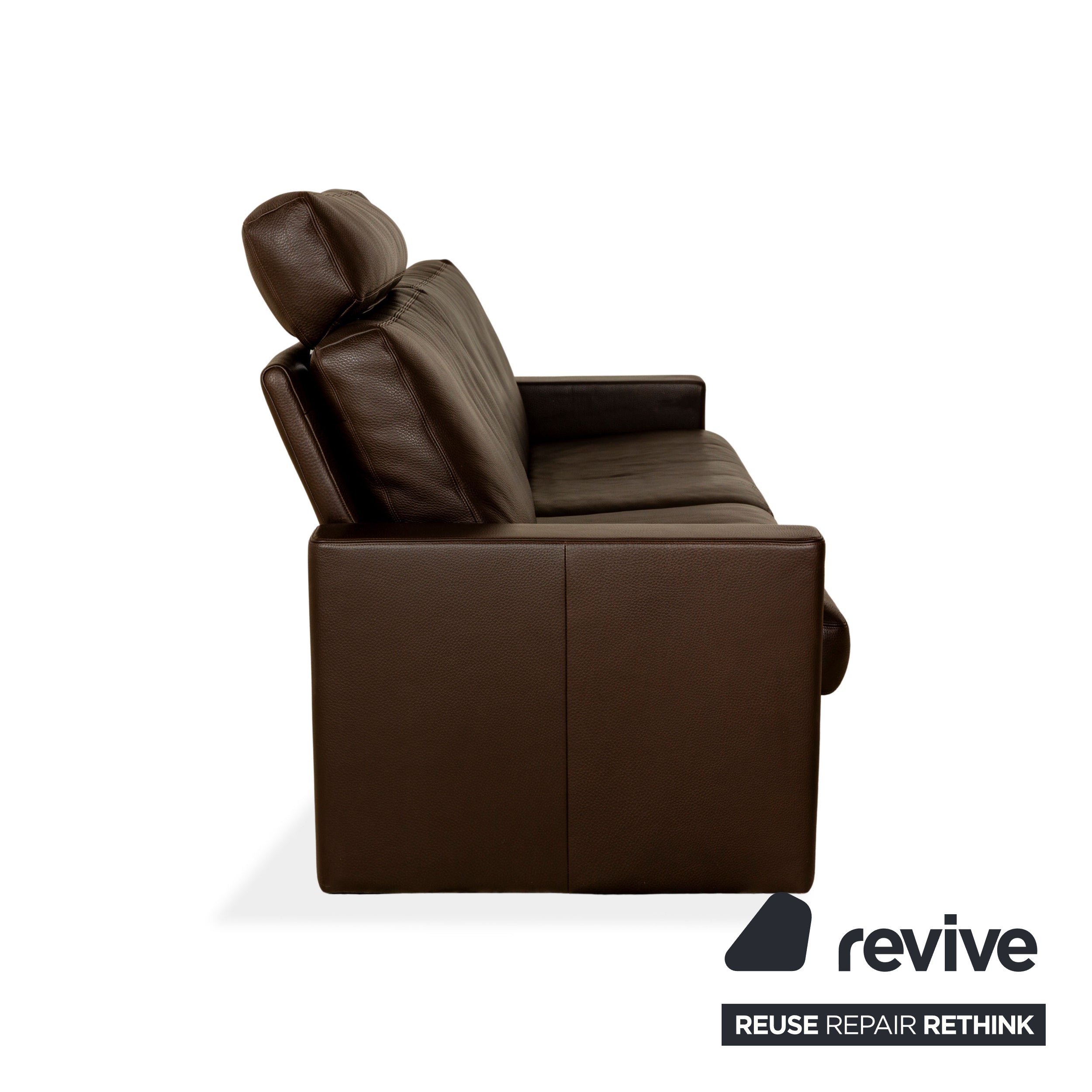 Erpo CL 100 Leder Dreistzer Braun manuelle Funktion Sofa Couch inkl. Kopfstütze