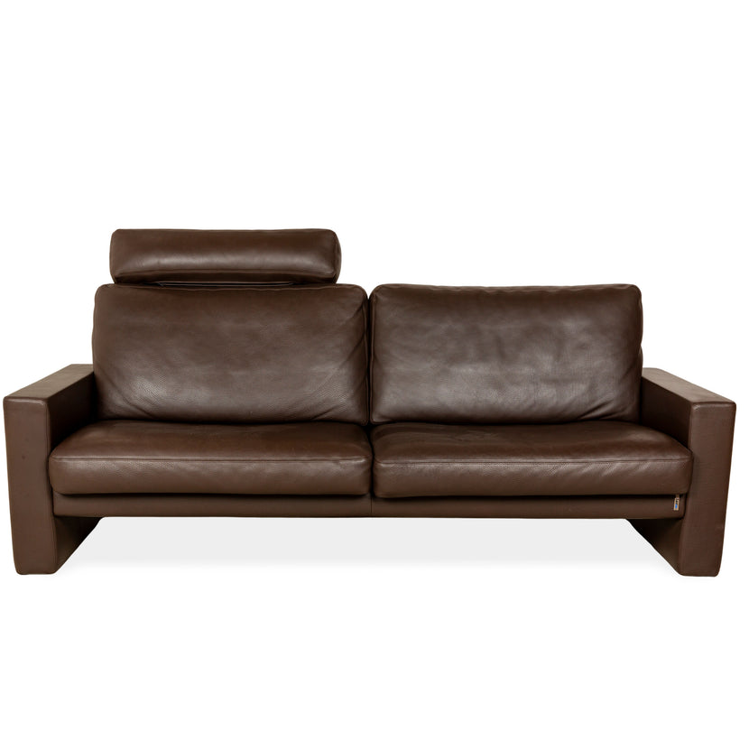 Erpo CL 100 Leder Dreistzer Braun manuelle Funktion Sofa Couch inkl. Kopfstütze