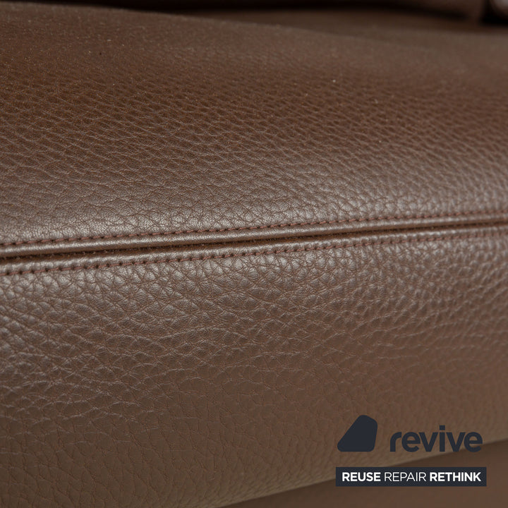 Erpo CL 100 Leder Dreistzer Braun manuelle Funktion Sofa Couch inkl. Kopfstütze