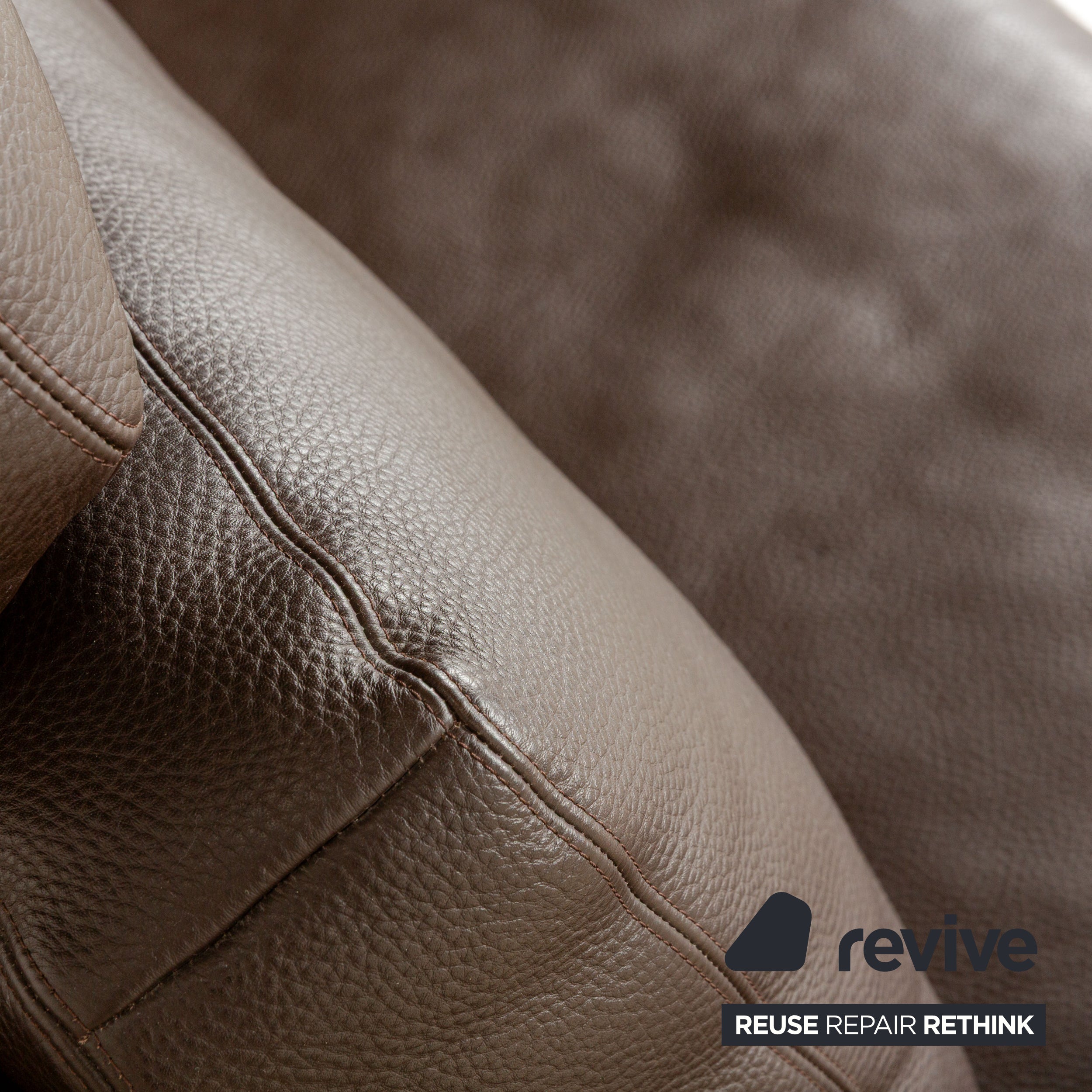 Erpo CL 100 Leder Dreistzer Braun manuelle Funktion Sofa Couch inkl. Kopfstütze