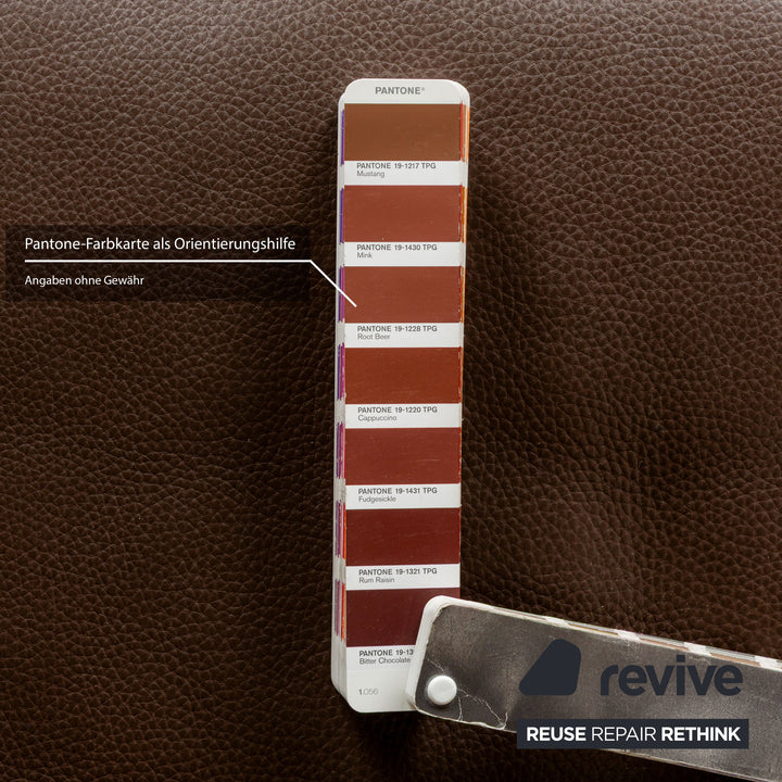 Erpo CL 100 Leder Dreistzer Braun manuelle Funktion Sofa Couch inkl. Kopfstütze