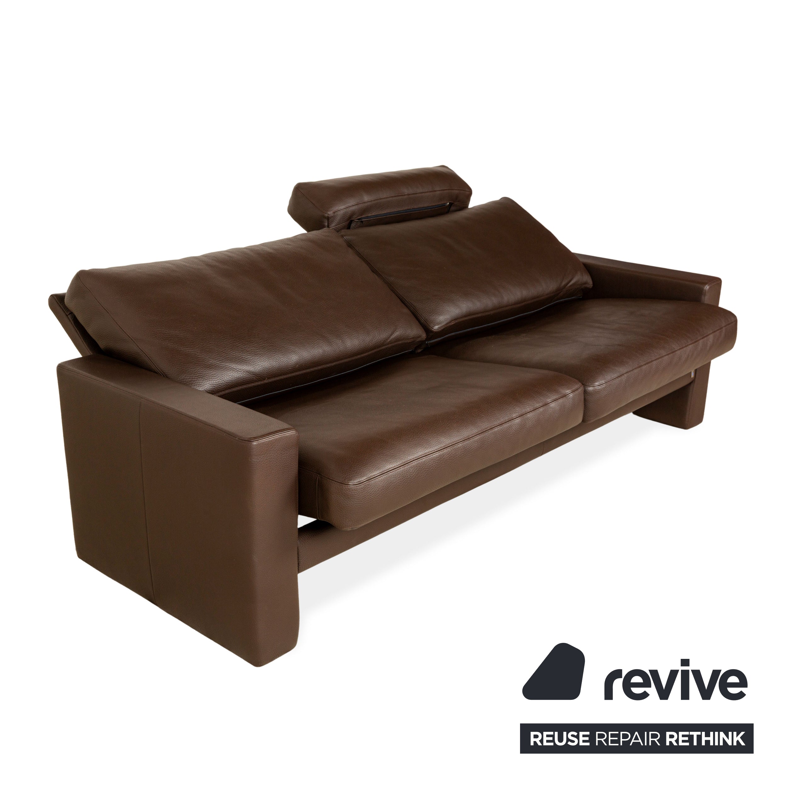Erpo CL 100 Leder Dreistzer Braun manuelle Funktion Sofa Couch inkl. Kopfstütze