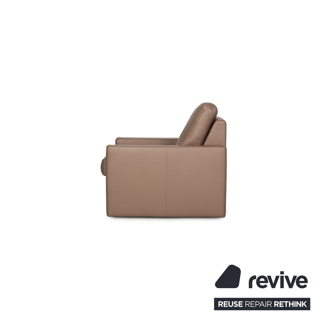 Erpo CL 100 Leder Sofa Garnitur Beige Zweisitzer Sessel Sofa Couch