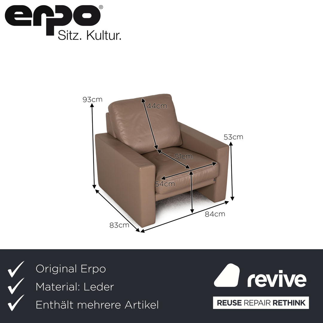 Erpo CL 100 Leder Sofa Garnitur Beige Zweisitzer Sessel Sofa Couch