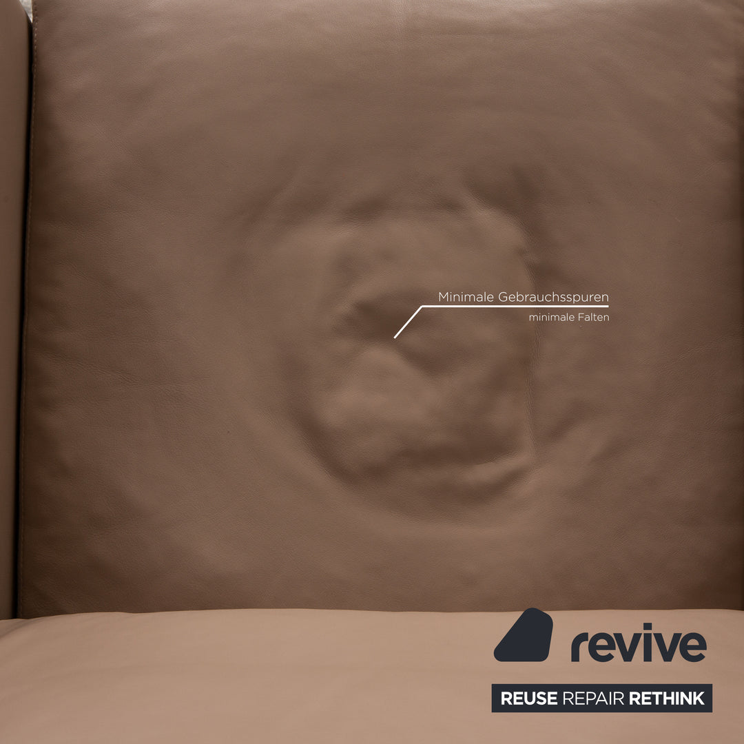 Erpo CL 100 Leder Sofa Garnitur Beige Zweisitzer Sessel Sofa Couch