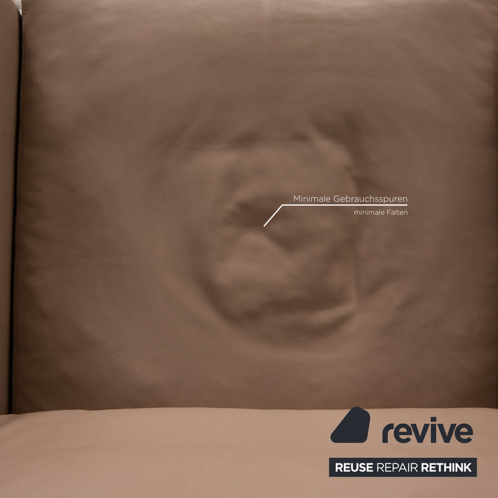 Erpo CL 100 Leder Sofa Garnitur Beige Zweisitzer Sessel Sofa Couch