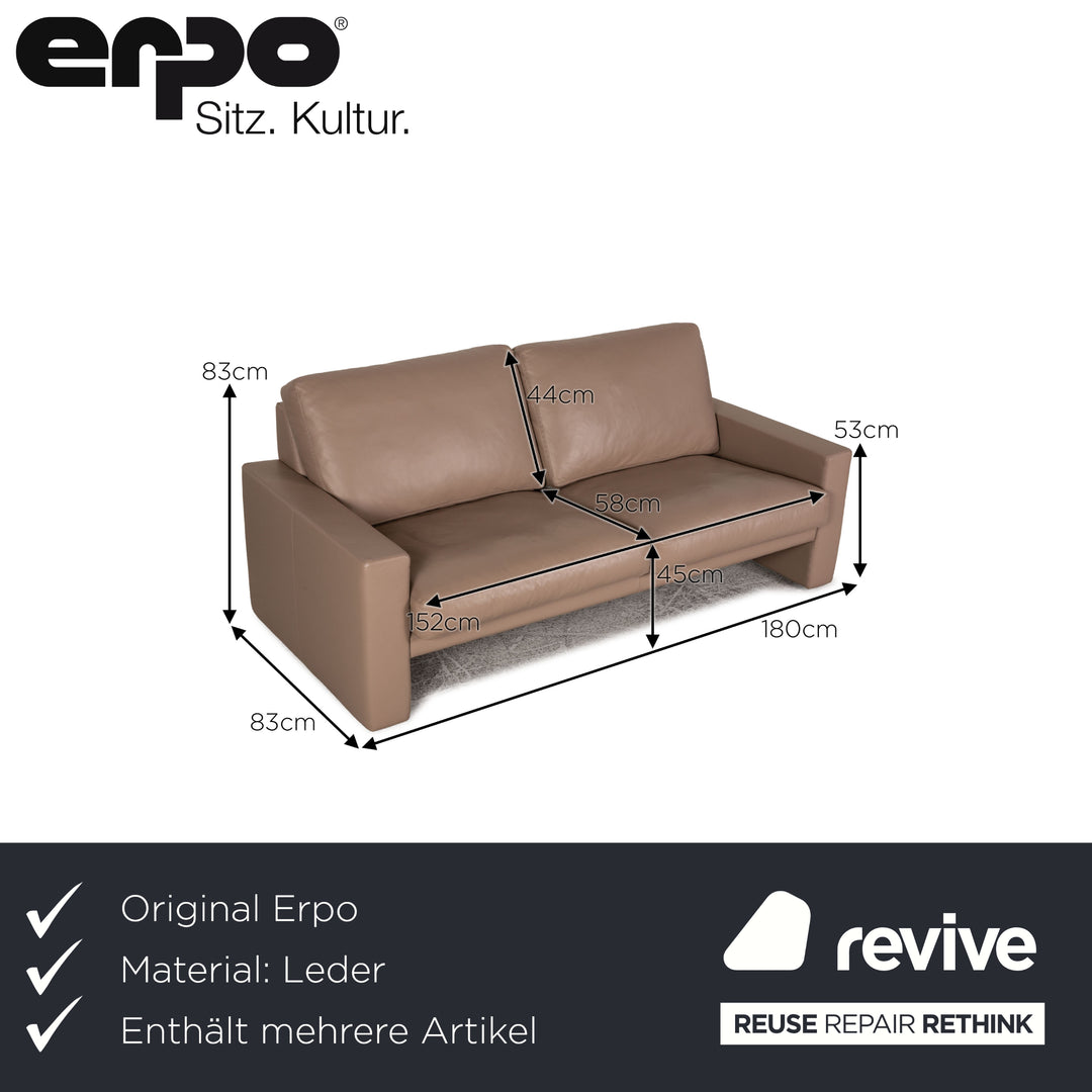 Erpo CL 100 Leder Sofa Garnitur Beige Zweisitzer Sessel Sofa Couch