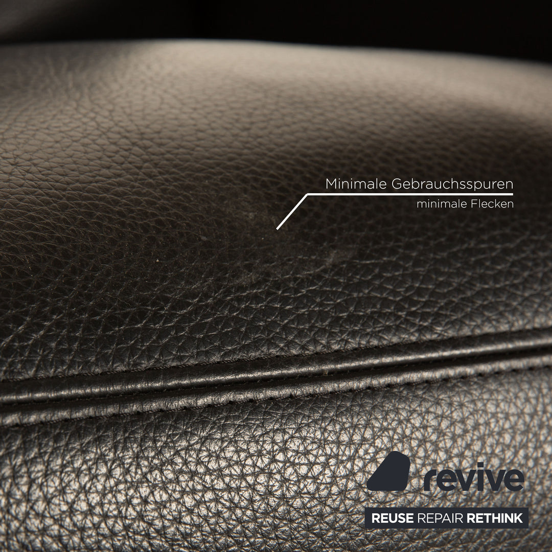 Erpo CL 100 Leder Sofa Garnitur Schwarz Sessel Dreisitzer  Couch