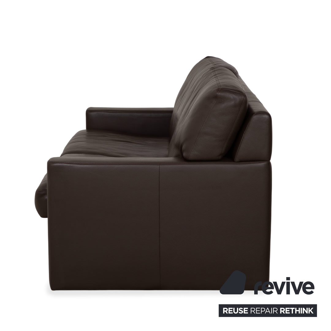 Canapé deux places en cuir marron Erpo CL 100