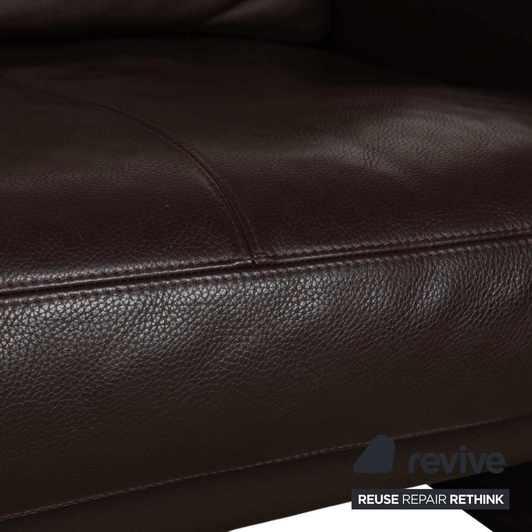 Erpo CL 100 Leather Two-Seater Brown Sofa Couch