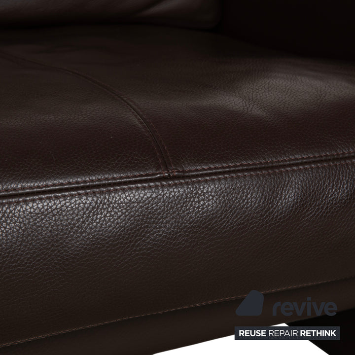 Erpo CL 100 Leather Two-Seater Brown Sofa Couch