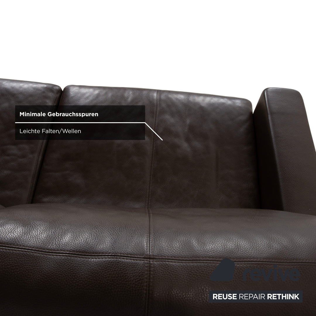 Erpo CL 100 Leather Two-Seater Brown Sofa Couch