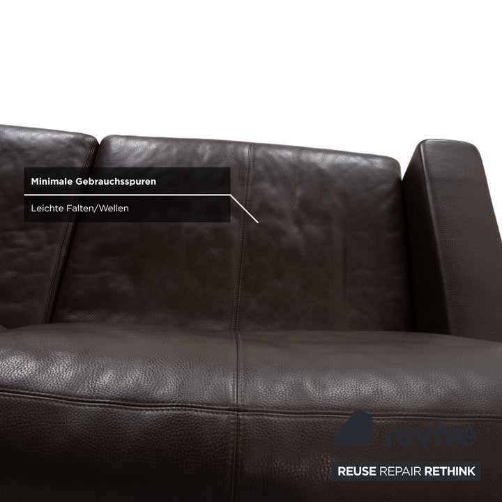 Erpo CL 100 Leather Two-Seater Brown Sofa Couch
