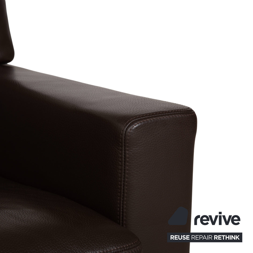 Erpo CL 100 Leather Two-Seater Brown Sofa Couch