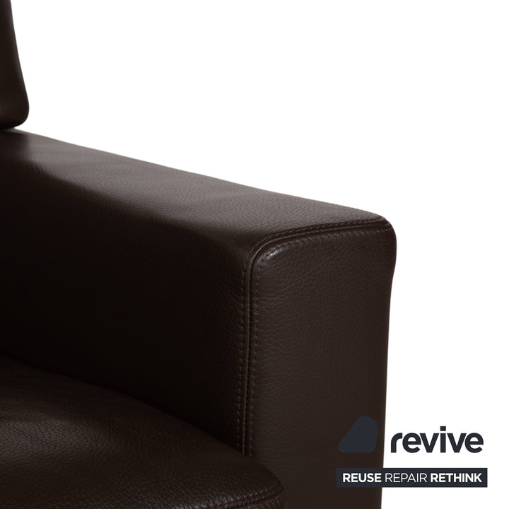 Erpo CL 100 Leather Two-Seater Brown Sofa Couch
