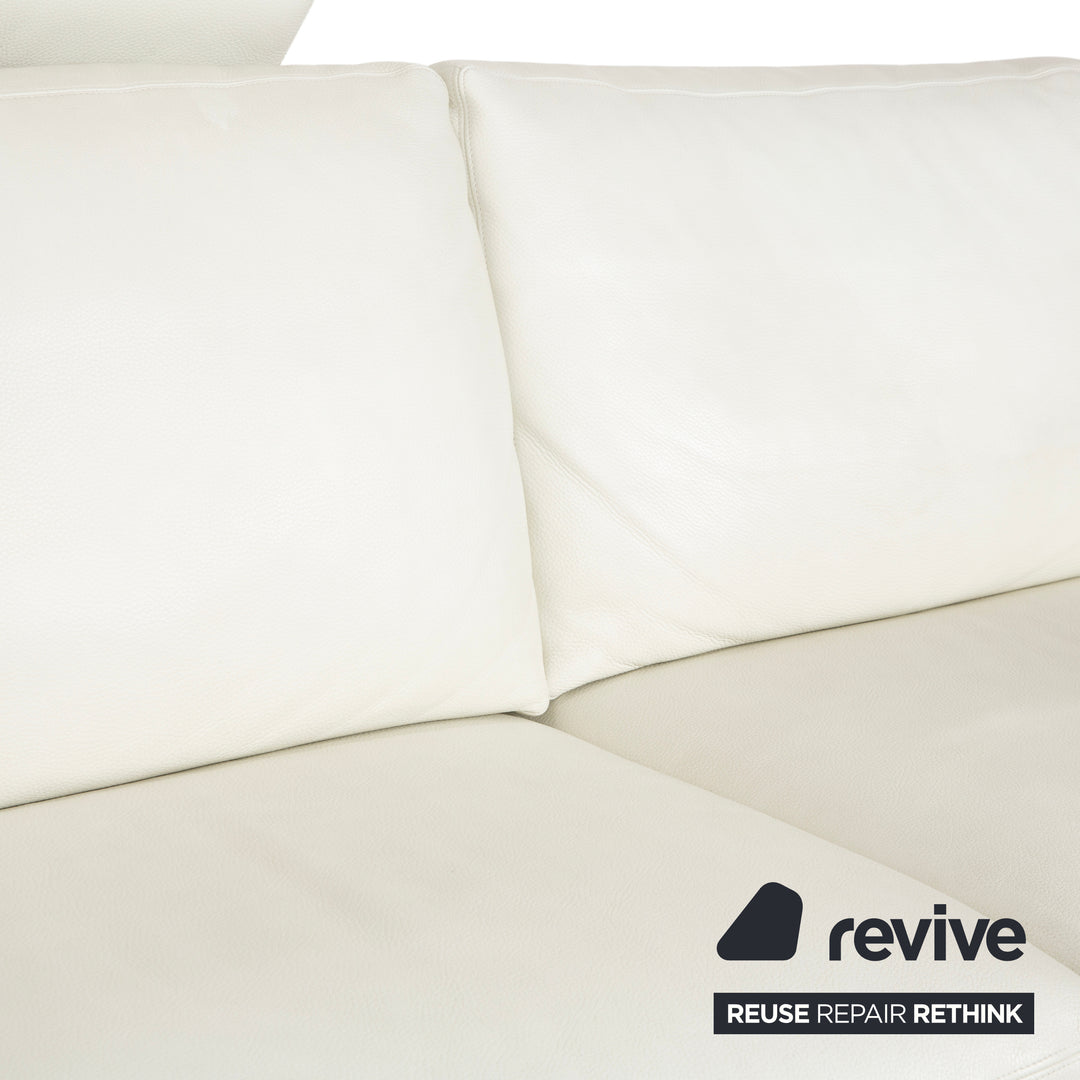 Canapé deux places en cuir Erpo CL 100 blanc crème