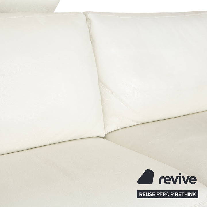Canapé deux places en cuir Erpo CL 100 blanc crème