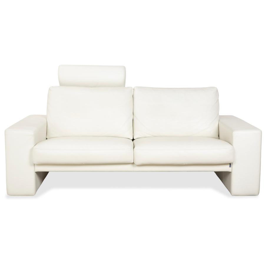 Erpo CL 100 Leather Two-Seater White Cream Sofa Couch