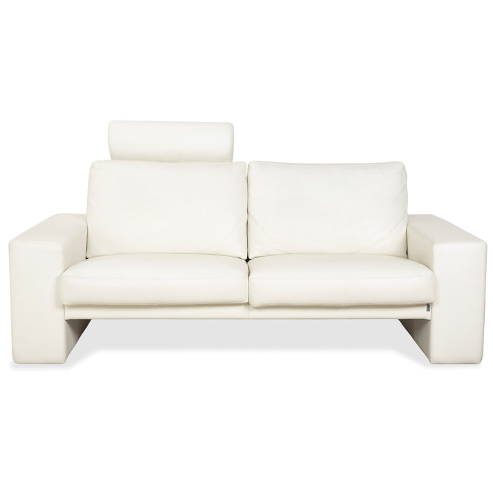 Divano a due posti Erpo CL 100 in pelle, colore bianco crema
