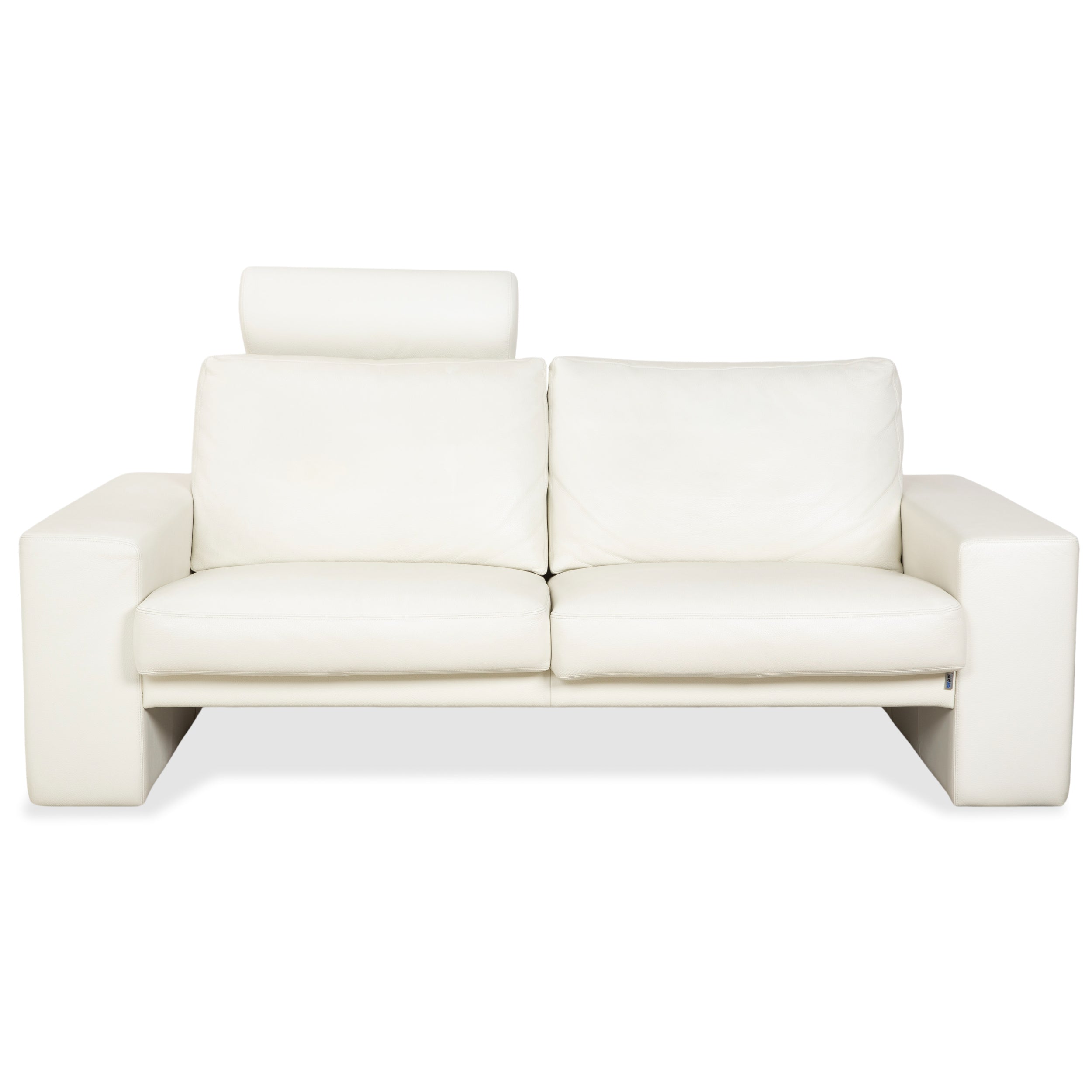 Erpo CL 100 Leather Two-Seater White Cream Sofa Couch