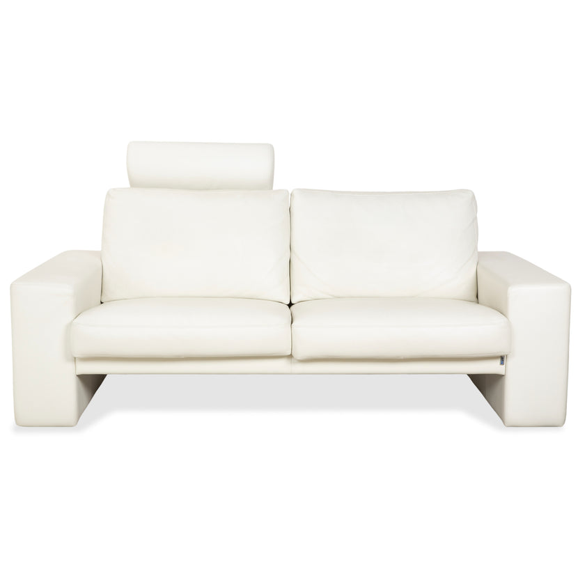 Erpo CL 100 Leather Two-Seater White Cream Sofa Couch