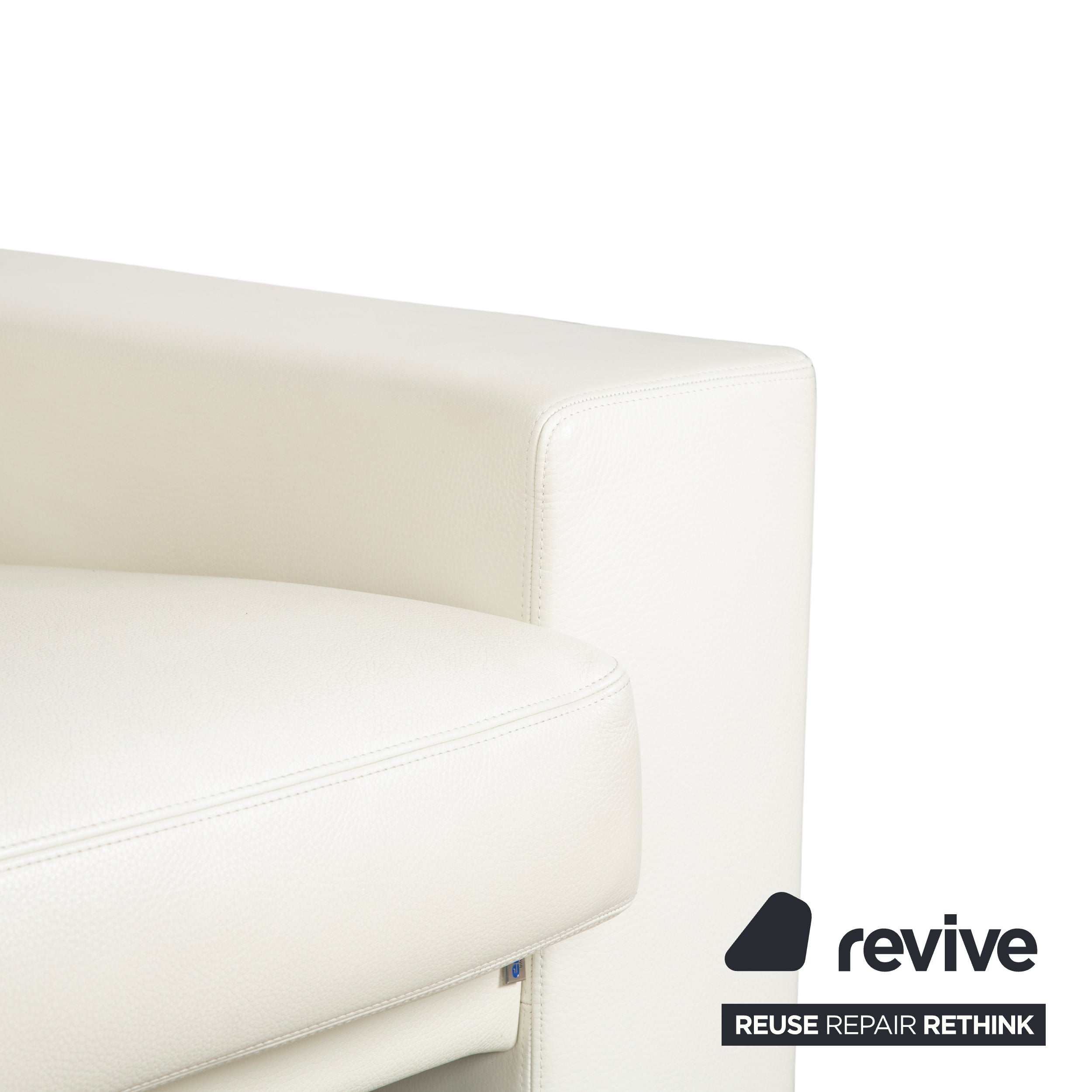 Canapé deux places en cuir Erpo CL 100 blanc crème