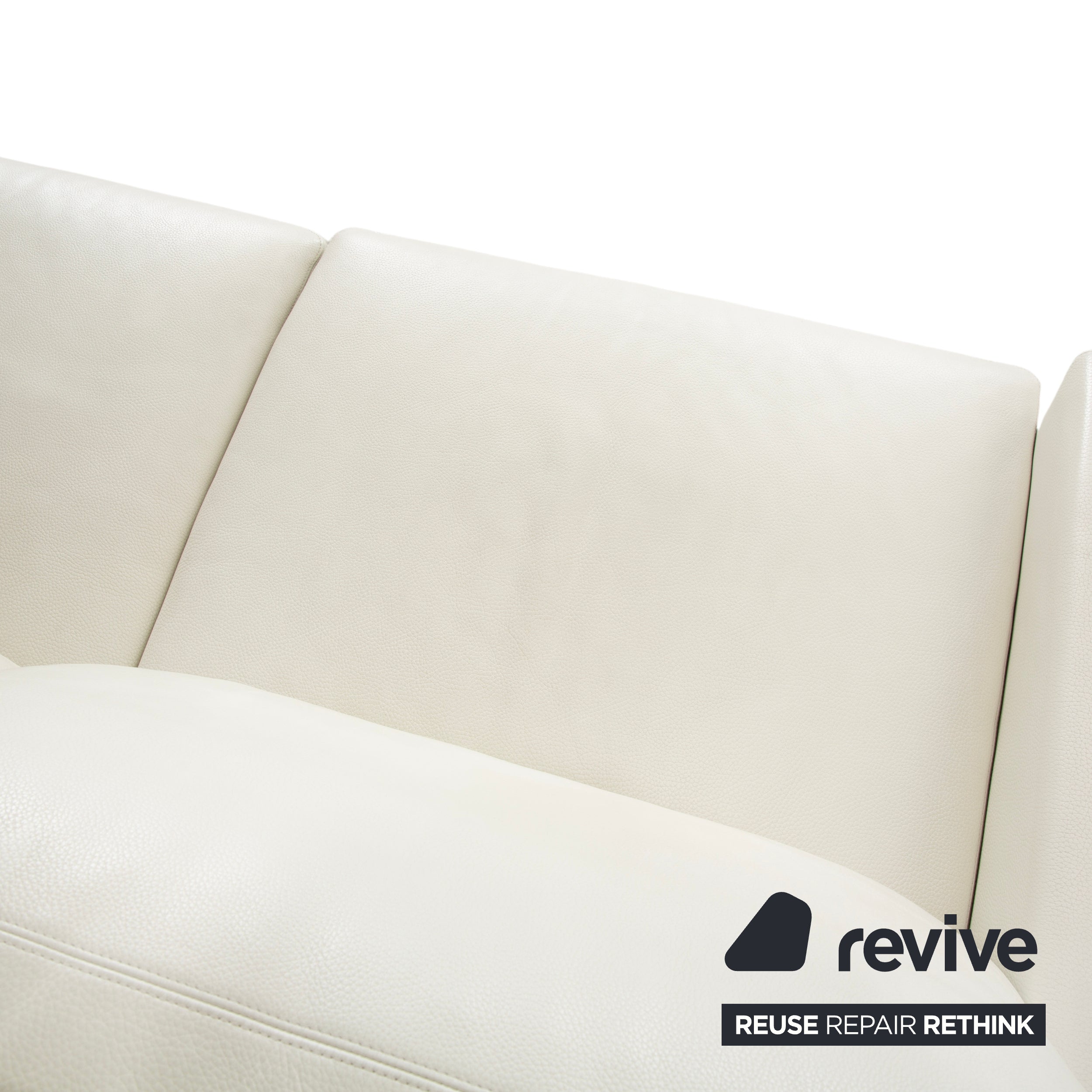Erpo CL 100 Leather Two-Seater White Cream Sofa Couch