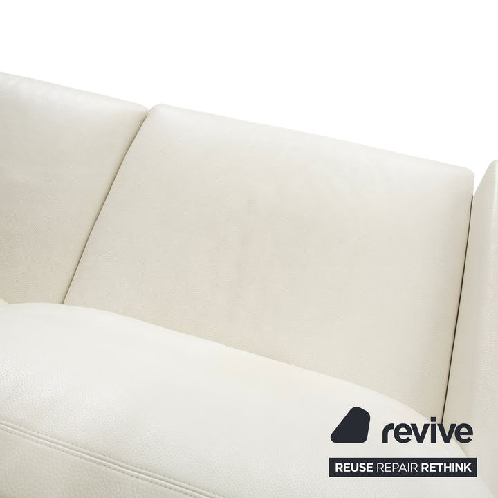 Divano a due posti Erpo CL 100 in pelle, colore bianco crema