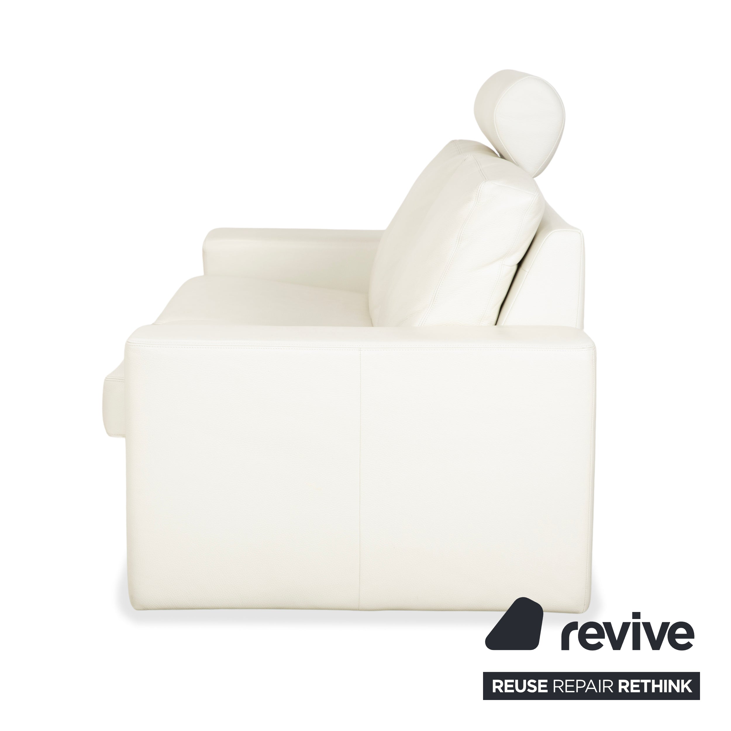 Canapé deux places en cuir Erpo CL 100 blanc crème