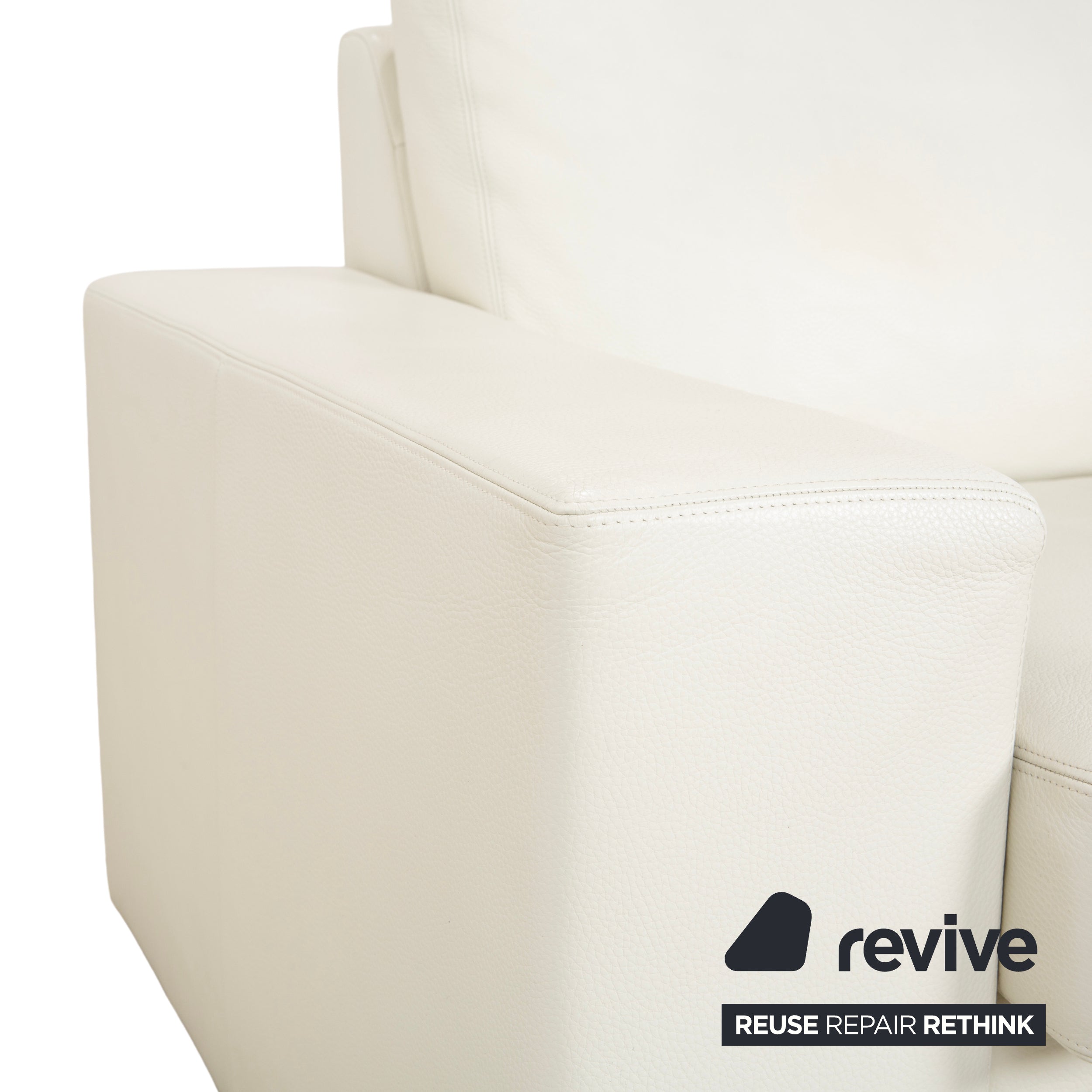 Canapé deux places en cuir Erpo CL 100 blanc crème