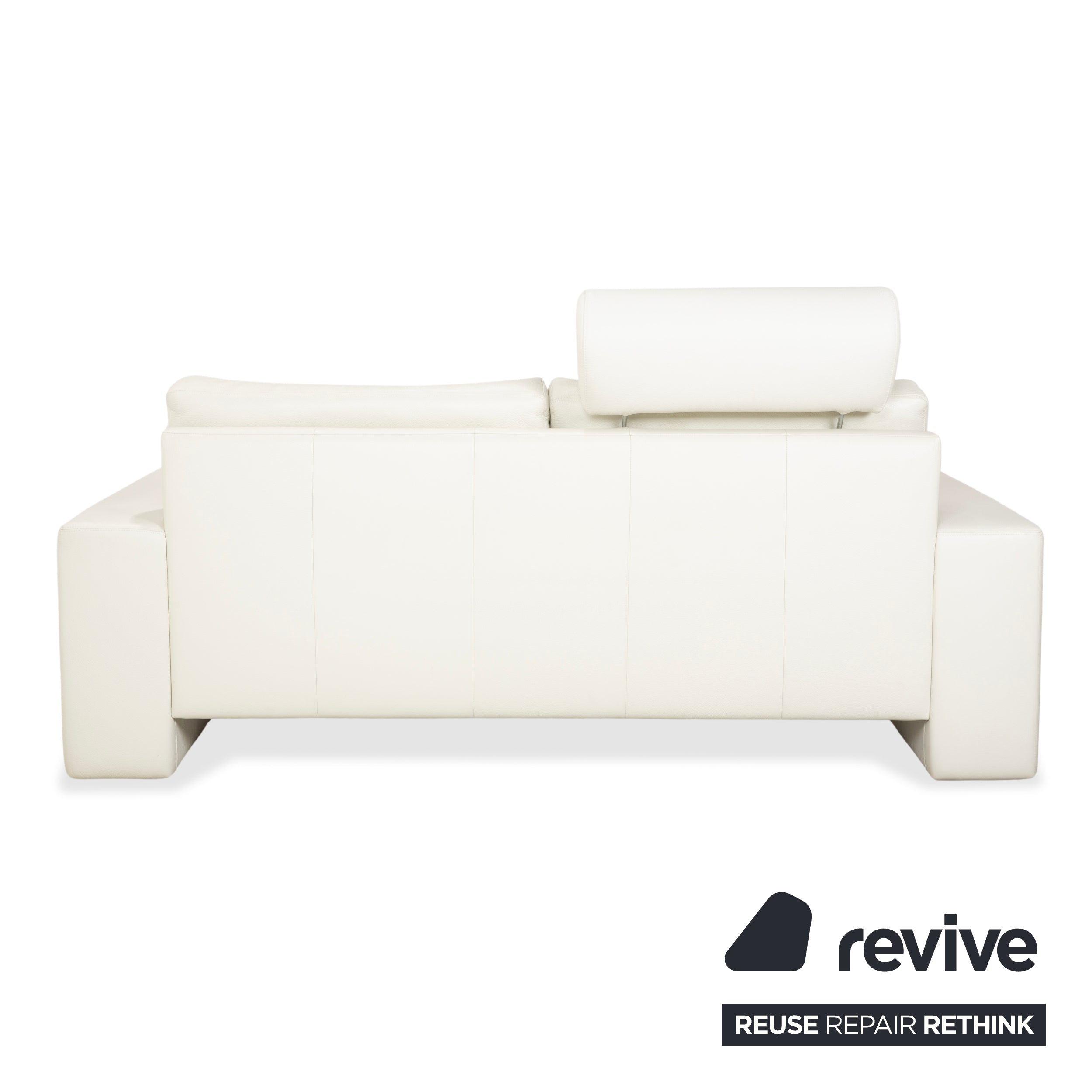 Canapé deux places en cuir Erpo CL 100 blanc crème