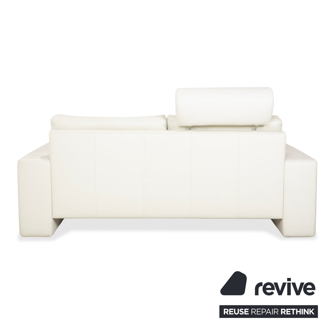 Canapé deux places en cuir Erpo CL 100 blanc crème