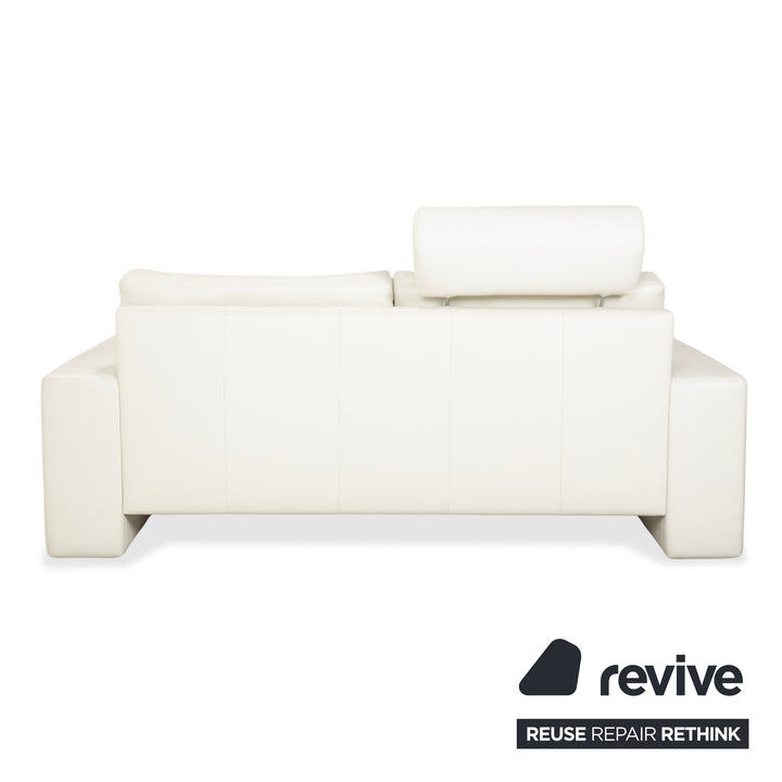 Canapé deux places en cuir Erpo CL 100 blanc crème