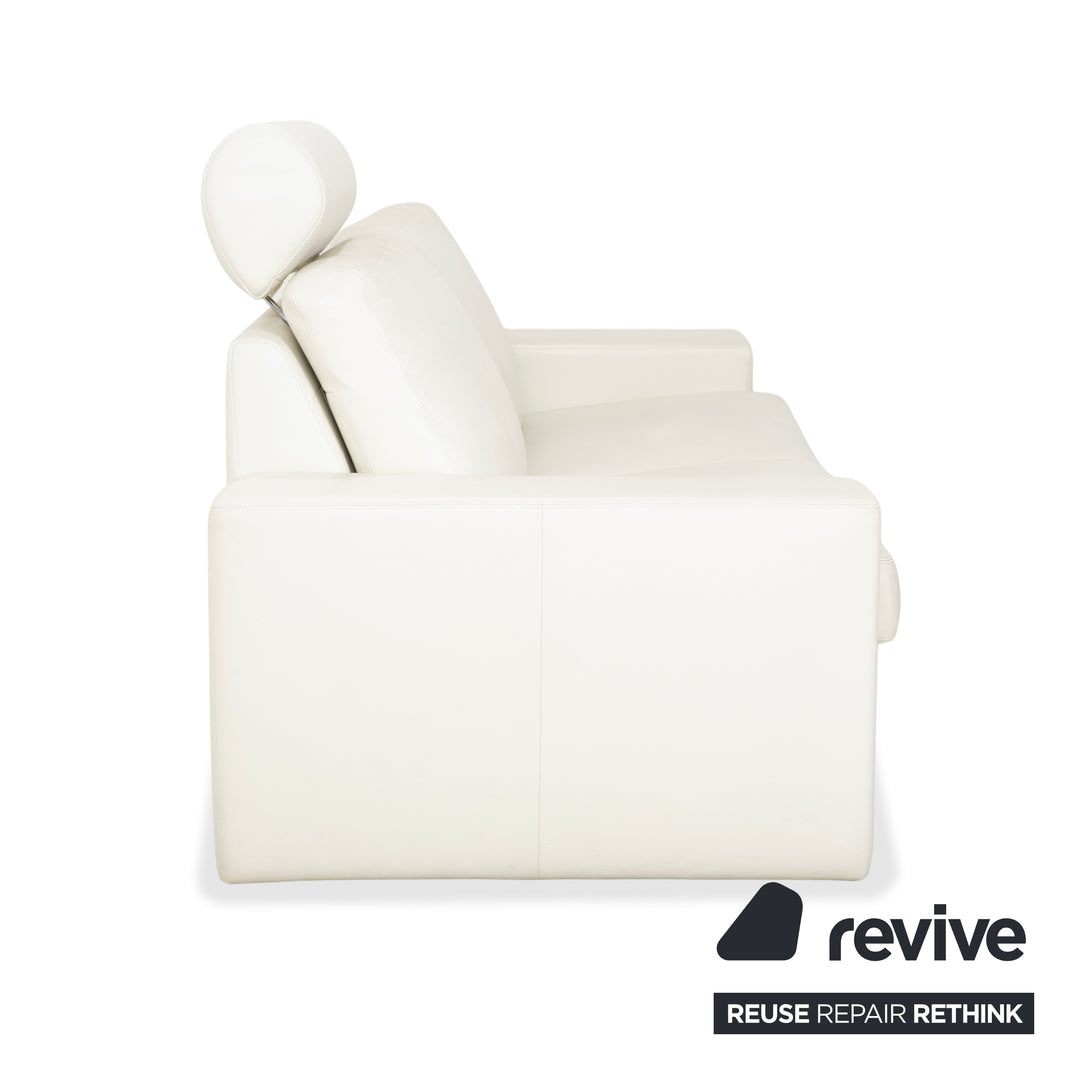 Canapé deux places en cuir Erpo CL 100 blanc crème
