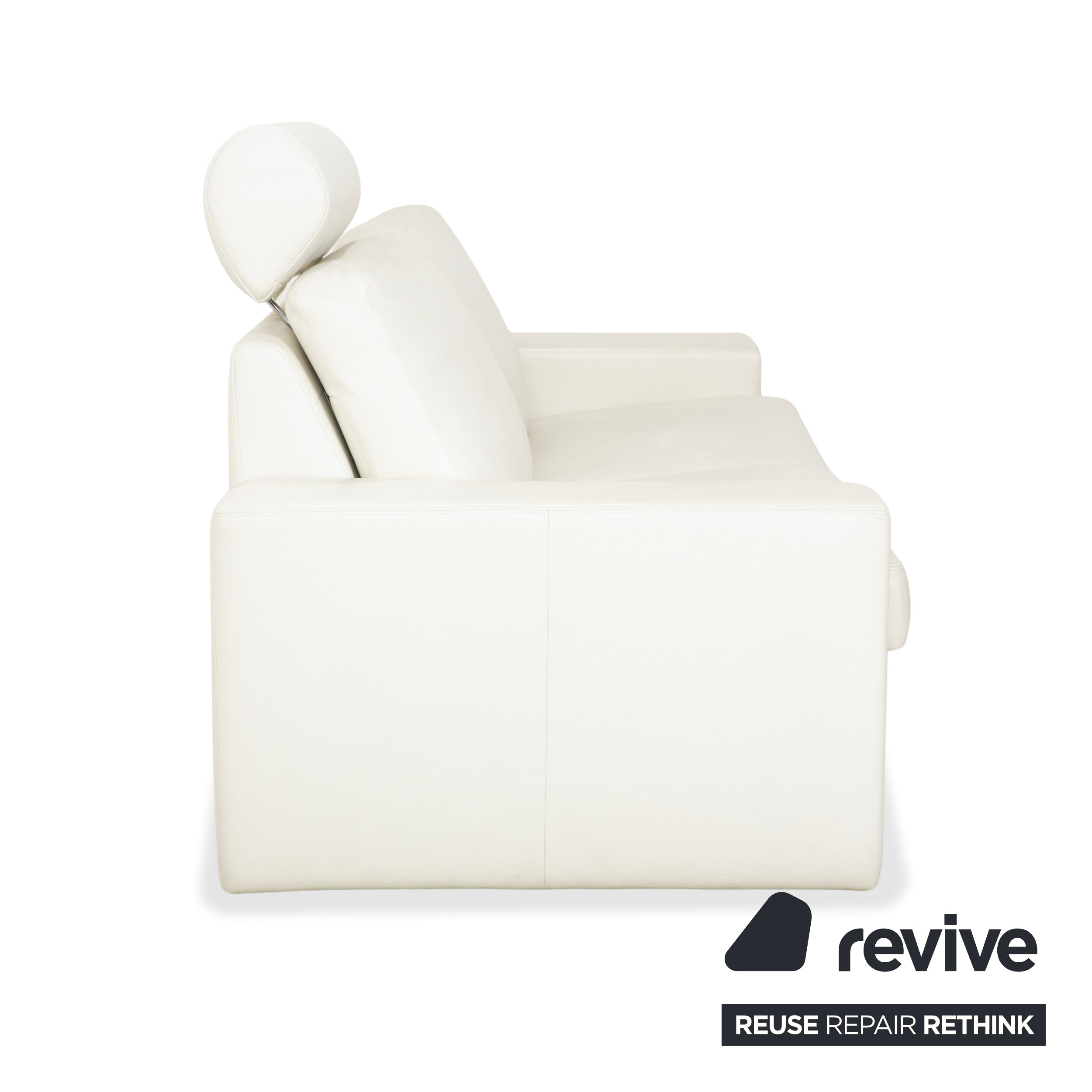 Erpo CL 100 Leather Two-Seater White Cream Sofa Couch