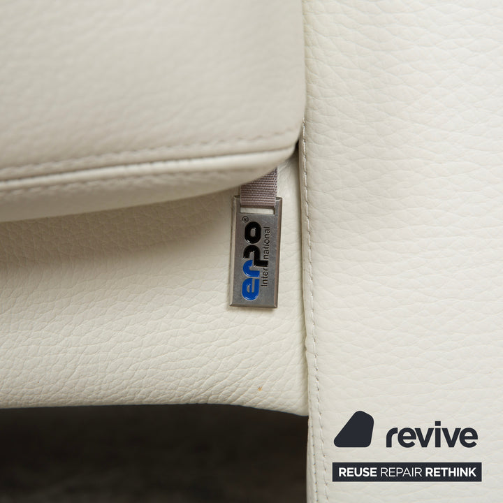 Canapé deux places en cuir Erpo CL 100 blanc crème