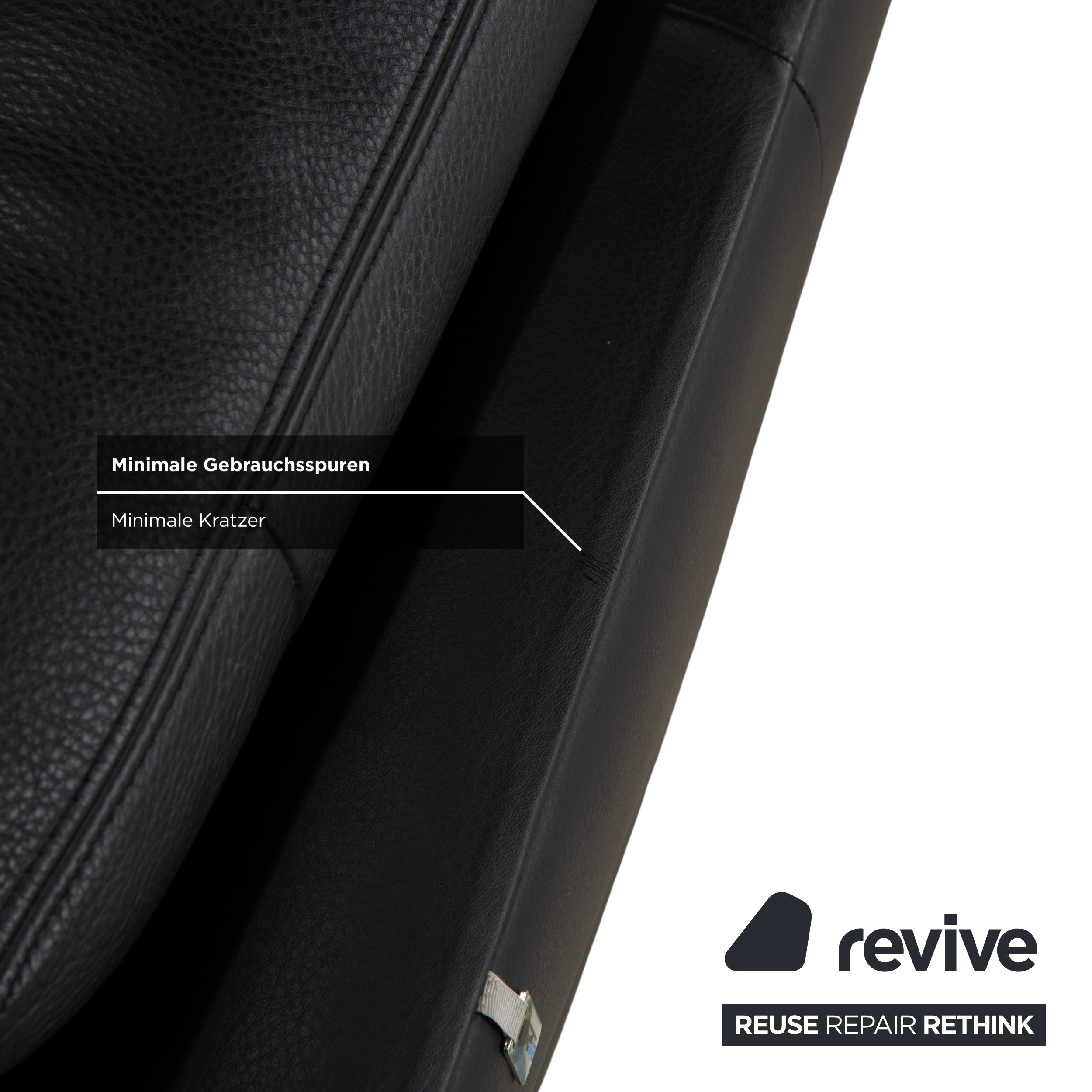 Canapé deux places en cuir noir Erpo CL 200