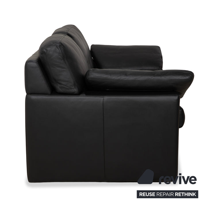 Canapé deux places en cuir noir Erpo CL 200