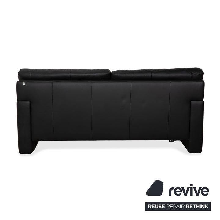 Canapé deux places en cuir noir Erpo CL 200