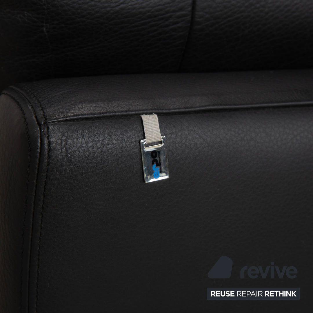 Erpo CL 200 Leder Zweisitzer Schwarz Sofa Couch