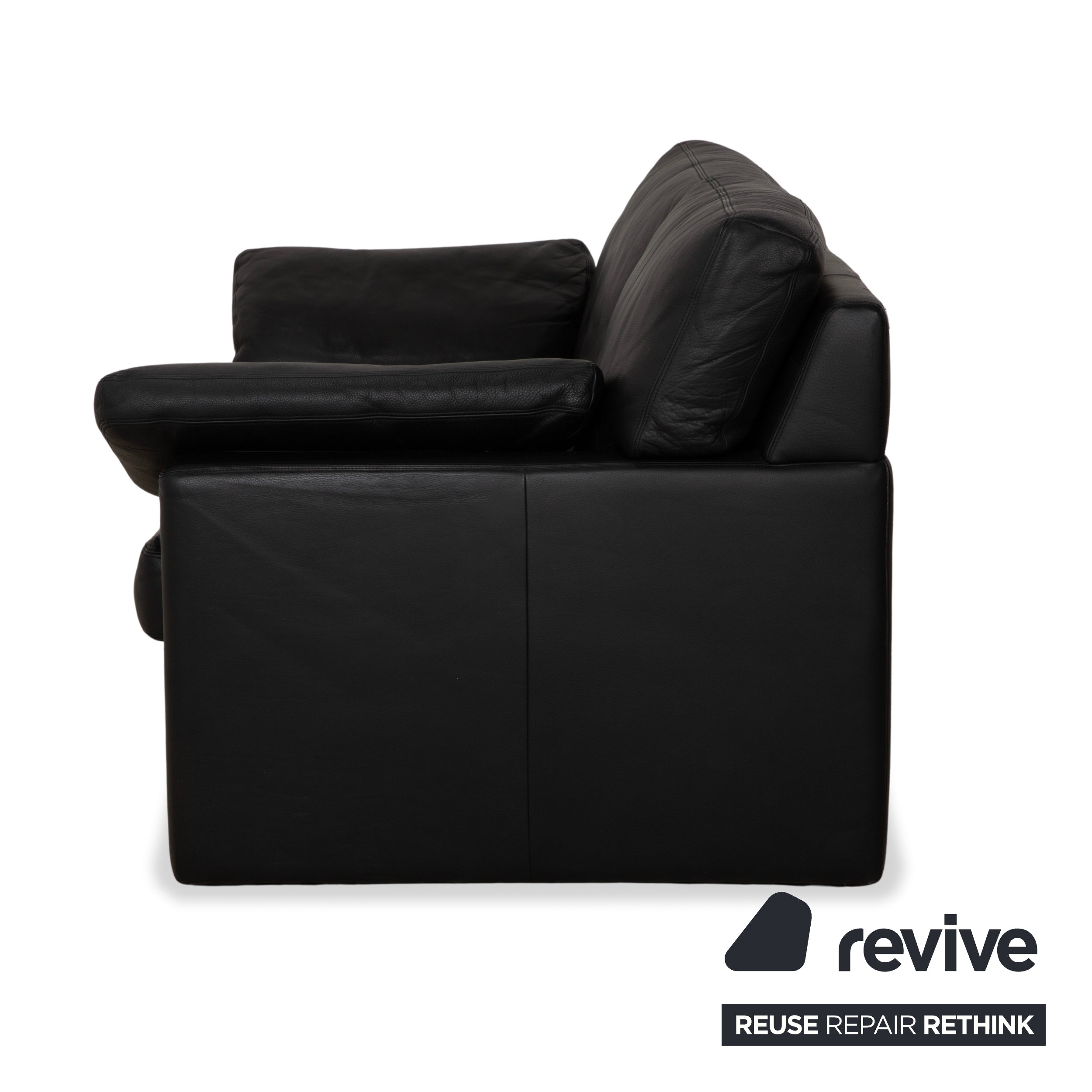 Canapé deux places en cuir noir Erpo CL 200