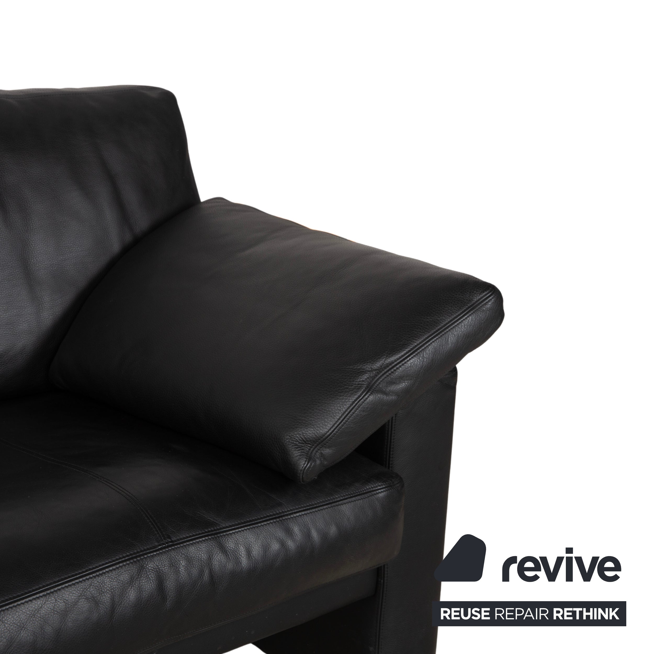 Canapé deux places en cuir noir Erpo CL 200