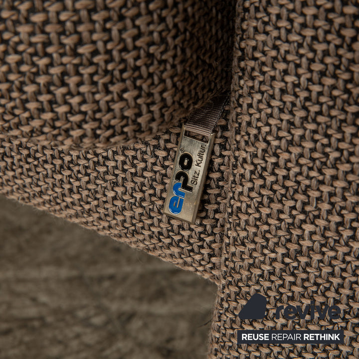 Erpo CL 200 Stoff Sofa Garnitur Grau Braun 2x Zweisitzer Couch